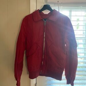 Men’s Red Alpha Industries Slim-Fit Thin Bomber Jacket, Small